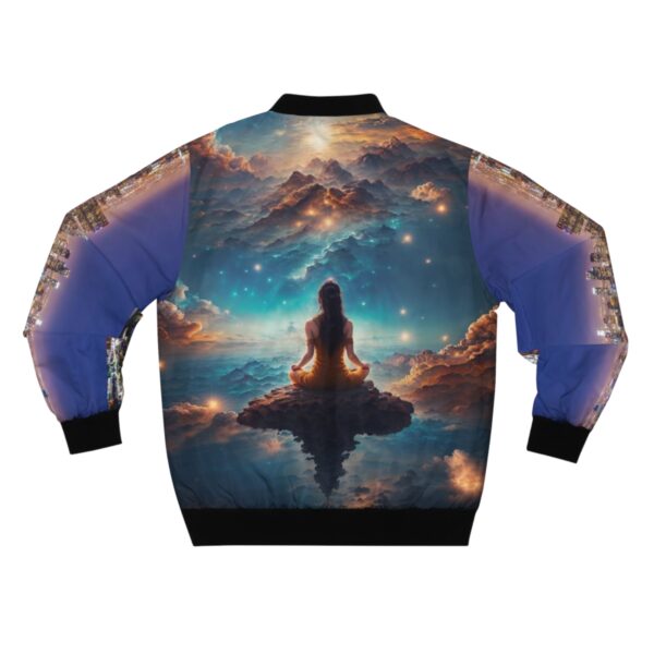 Men's Bomber Jacket (AOP) - waking dream of city lights and flying sea whales - Image 2