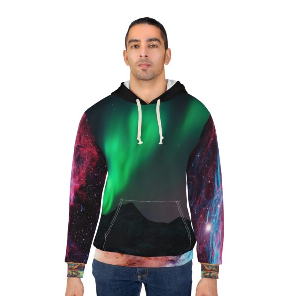 Unisex Pullover Hoodie (AOP) - Cosmic Psychedelica - supernova and aurora borealis - Image 4